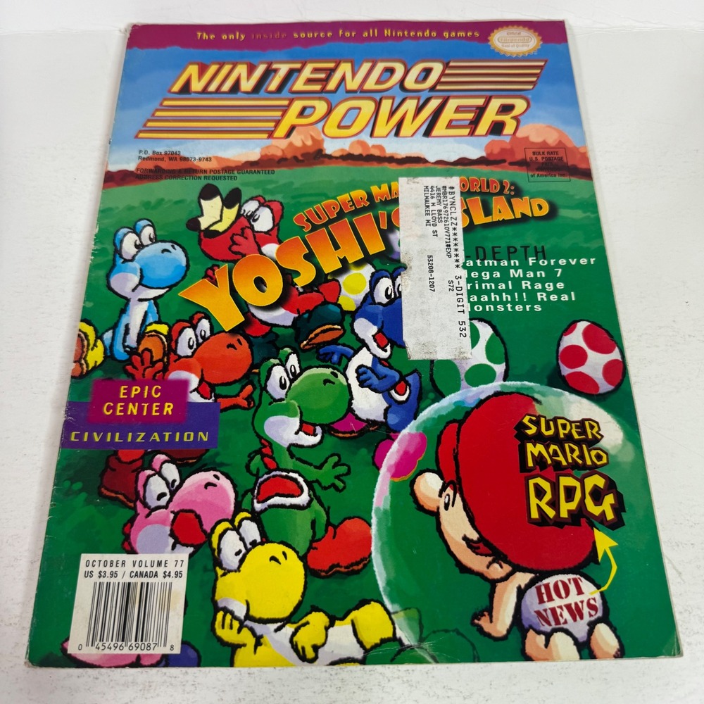 Nintendo Power Magazine Volume 77 October 1995 Yoshi's Island Super Mario RPG
